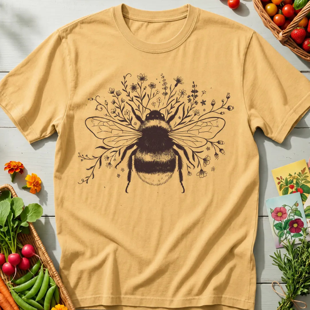 Bee Wildflowers Vintage T-Shirt