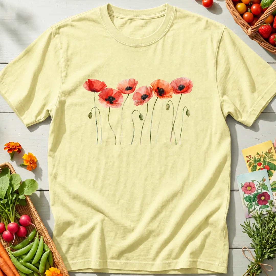 Watercolor Poppies T-Shirt