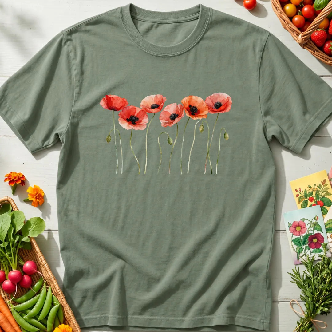 Watercolor Poppies T-Shirt